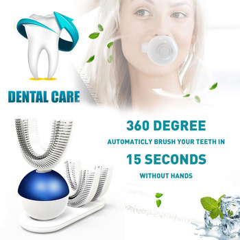 U Shape Amabrush Ultrasonic Wireless Hands-free Automatic Rechargeable Electric Toothbrush 360 Degrees